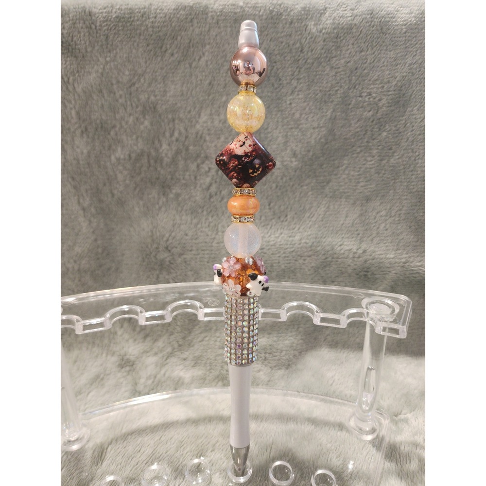 Halloween Beaded Pen with Rhinestone, Decorative Pen, Cute Office School